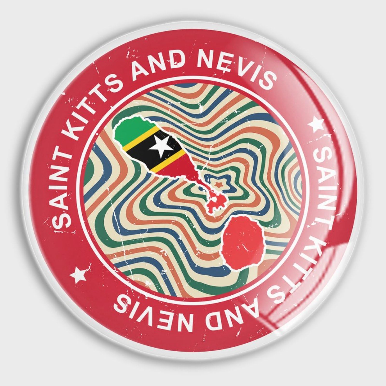 Aimants de réfrigérateur Saint-Kitts-et-Nevis en verre de qualité pour bureau et cuisine x4