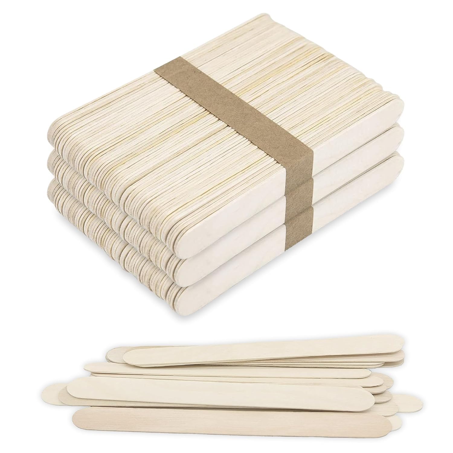 Haoser 100 Pcs Wooden Ice Cream Sticks – 4.33 x 0.39 Inch, – Natural Plain Wooden Craft Sticks for DIY Art, Kids School Projects, Waxing & Ice Cream-picture-14