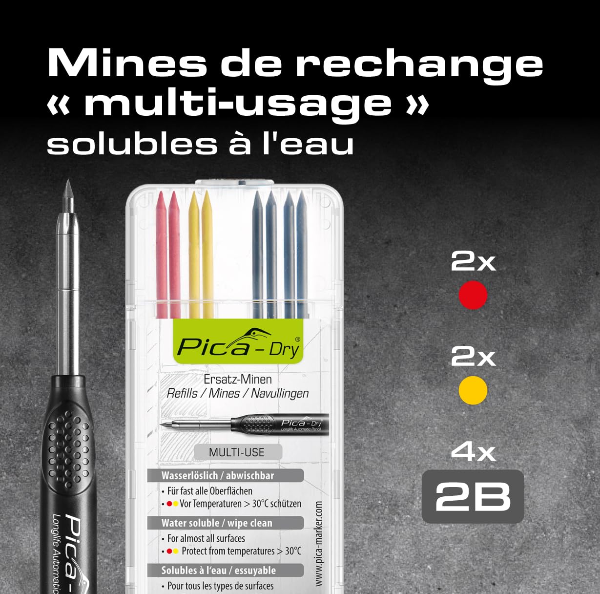 Pica DRY Bundle avec 1x Marker + 1x Minen-Set Nr. 4020
