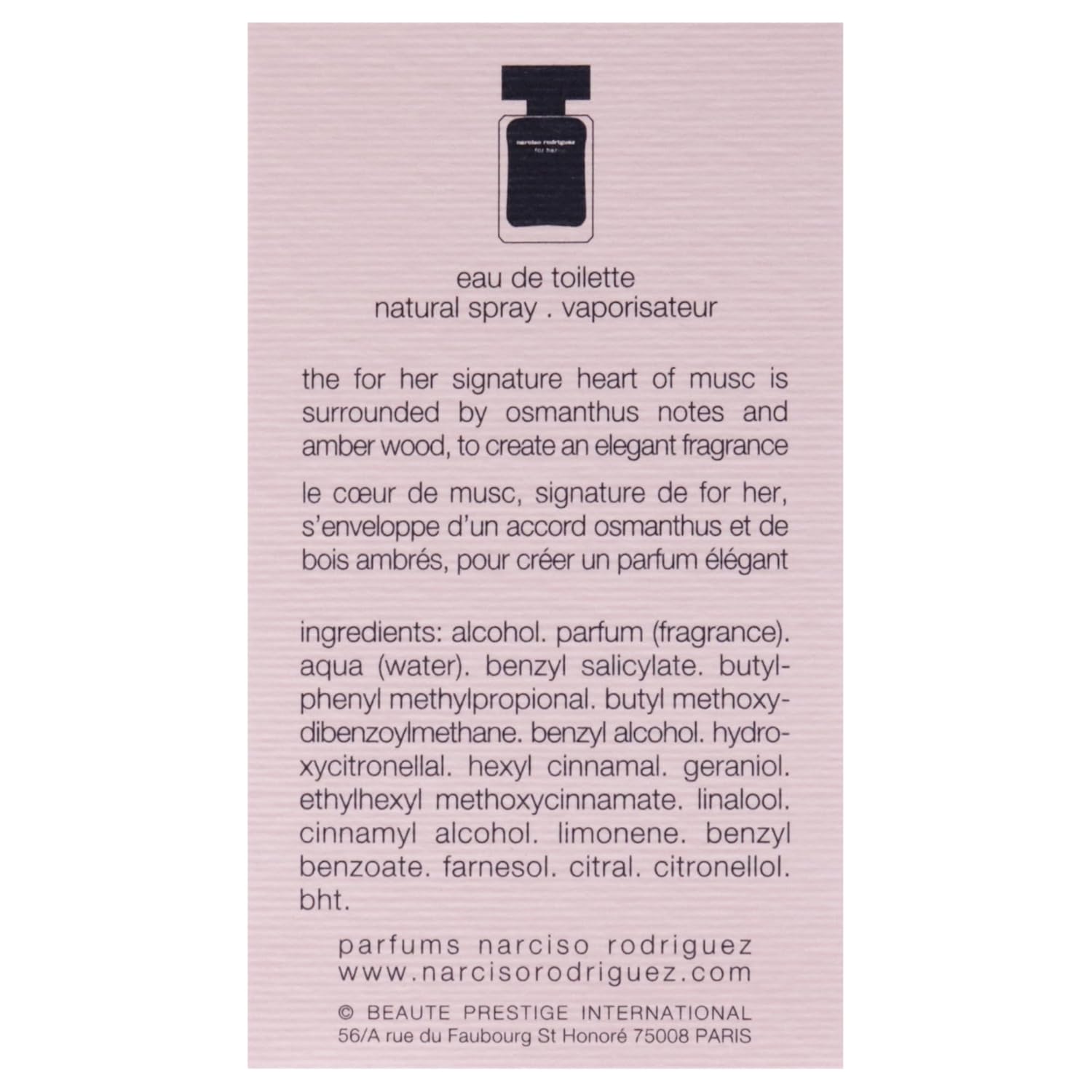 Narciso Rodriguez For Her Eau de Toilette Spray, 1 Ounce, Pink - Image 6