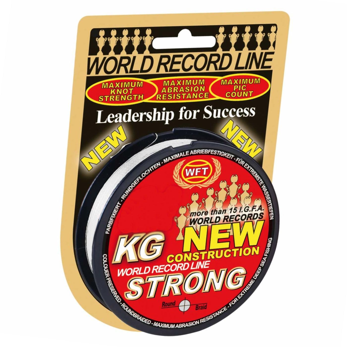 WFT 0,39mm 67kg Strong Trans - 250m geflochtene Angelschnur, Geflechtschnur zum Meeresangeln, Schnur