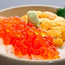 Owari Maruhachi Ikura Soy Sauce Pickled Frozen Trout Roe (Ikura 8.8 oz (250 g) & Additive-free Sea Urchin 3.5 oz (100 g) Set)