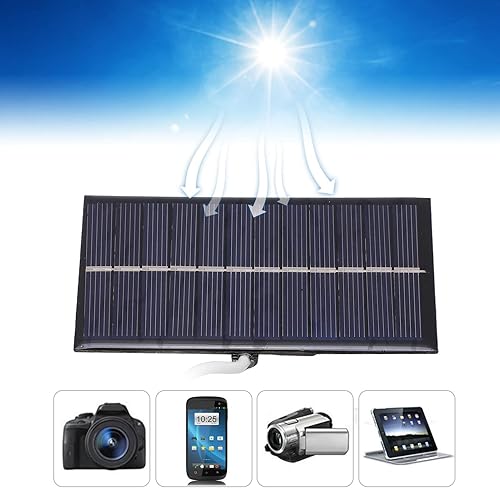 Miniatura 2 de plplaaobo Panel de cargador solar, cargador solar portátil de 1 W 6 V, puerto USB, panel solar compacto con doble célula solar para teléfono móvil,