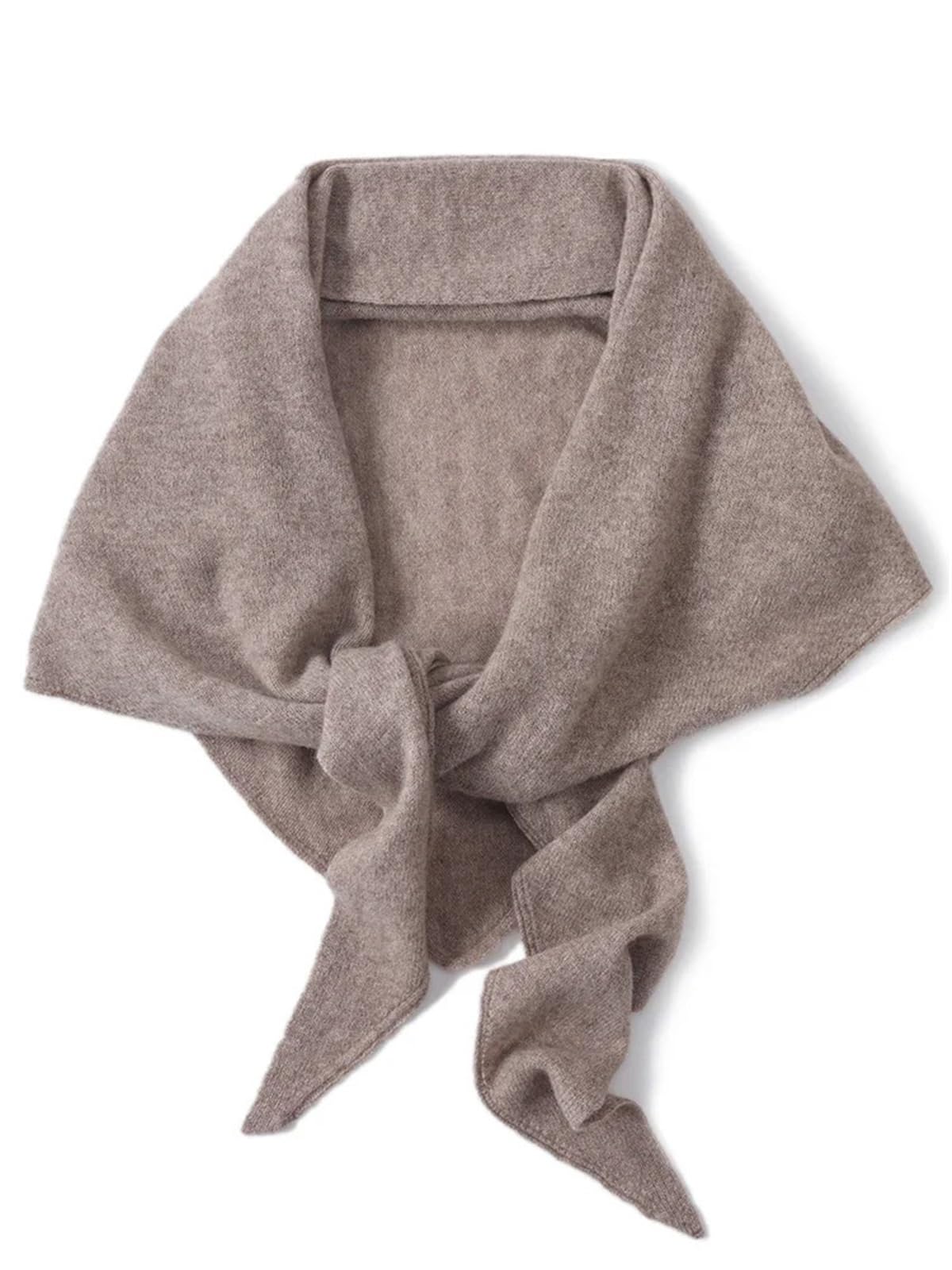 Châle tricoté Tendance Grand Triangle châle écharpe Laine Femmes tricoté Accessoires Cape décontracté Doux Chaud Cappa Confortable Noir Gris Rouge(Natural Taupe)