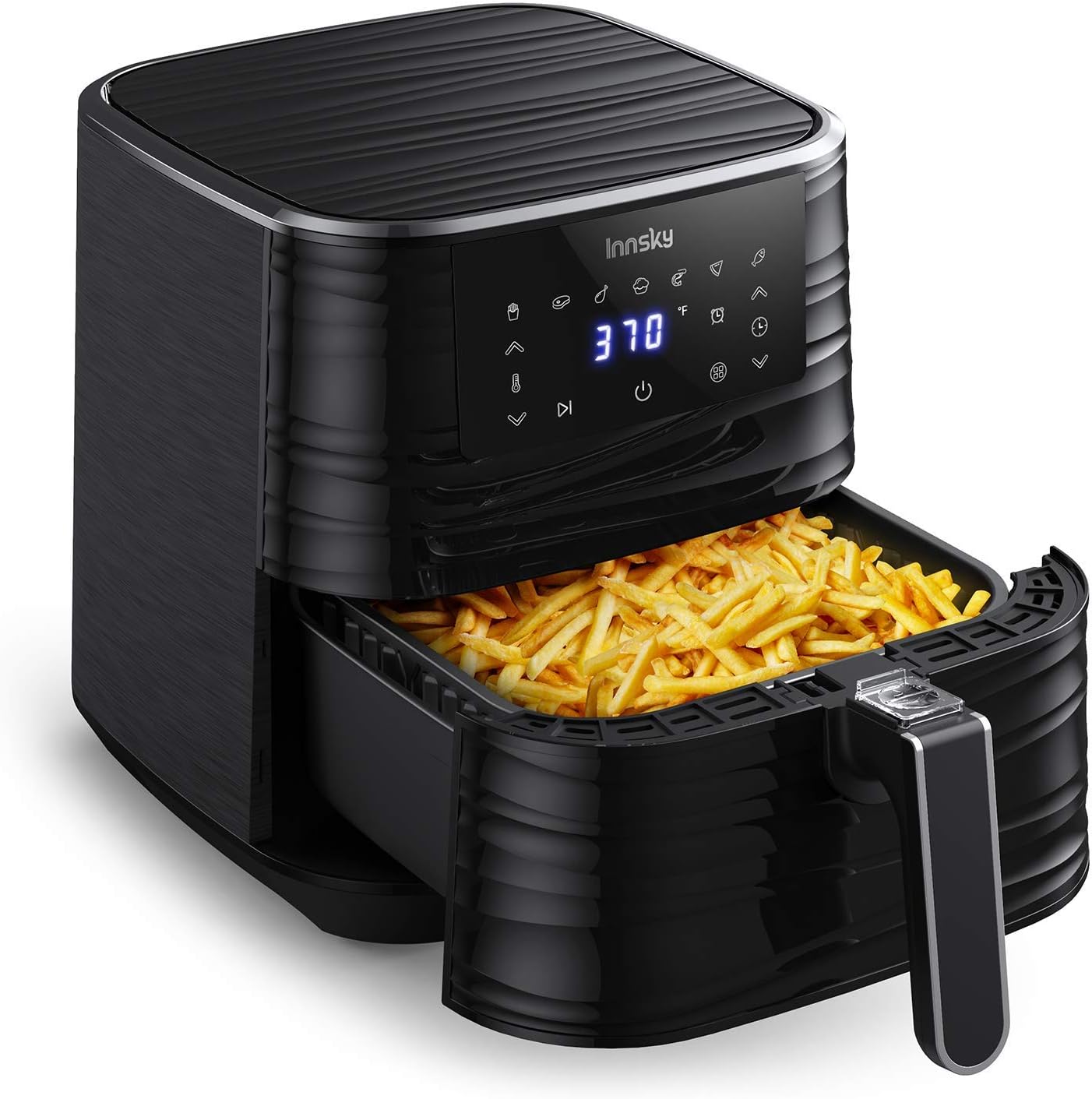 Innsky Air Fryer 5.8QT, 1700W Air Fryer for Roasting, High-Tech Cooking appliances & Oilless Cooker with LED Touchscreen, 7 Cooking Presets, Preheat & Recipes Book (Newest Version)