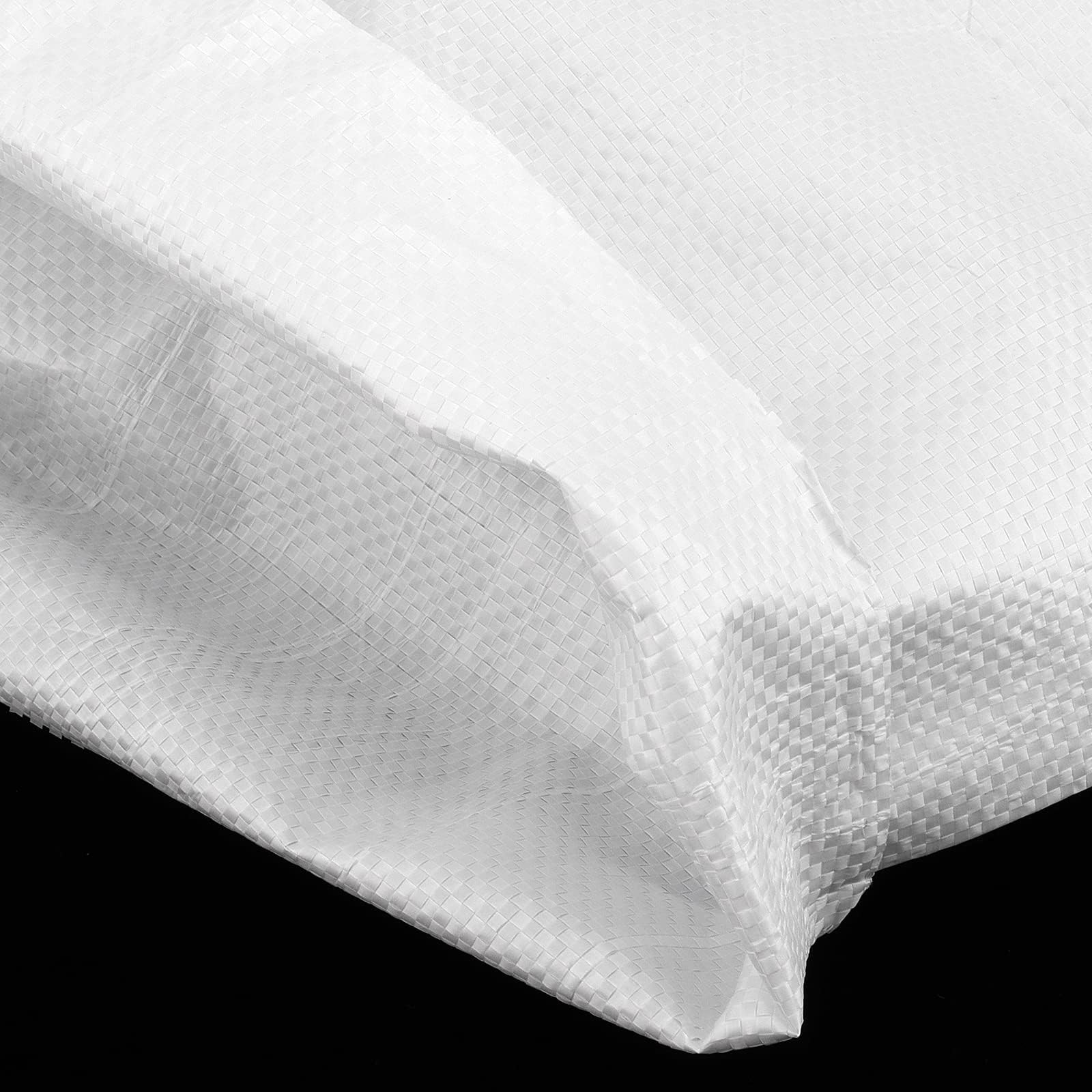 SEUNMUK 50 Sacchi di Sabbia Vuoti 45 x 77 cm in Polipropilene Bianco, Antiallagamento per Protezione Inondazioni, con Fascette da 20 m