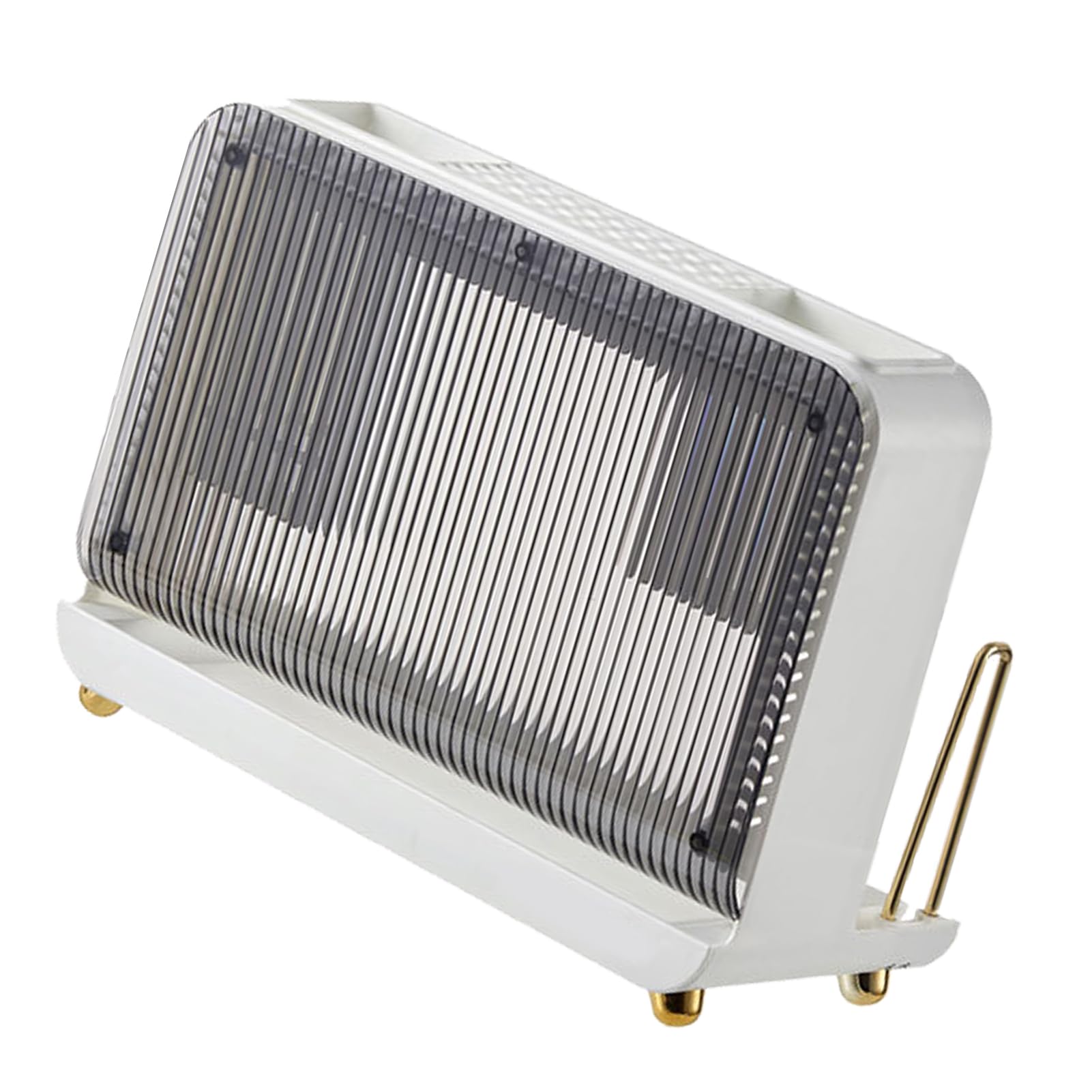 Porte-ustensiles de cuisine pour comptoir, support de séchage d’ustensiles antidérapant avec trous de drainage, organisateur multifonctionnel pour baguettes, cuillères et (Blanche)