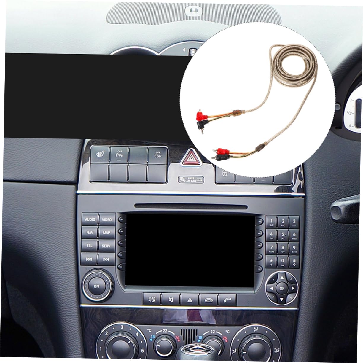 Mikinona 5m Car Amplifier Wiring Kit with RCA to Speaker Cable Adapter Durable Subwoofer Wire for Easy Installation Car Audio Systems Compatibility Sound Quality