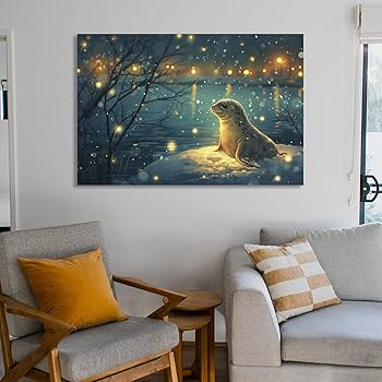 不安になってくるアザラシ　絵画 不安になってくるアザラシ 絵画 不安になってくるアザラシ 絵画