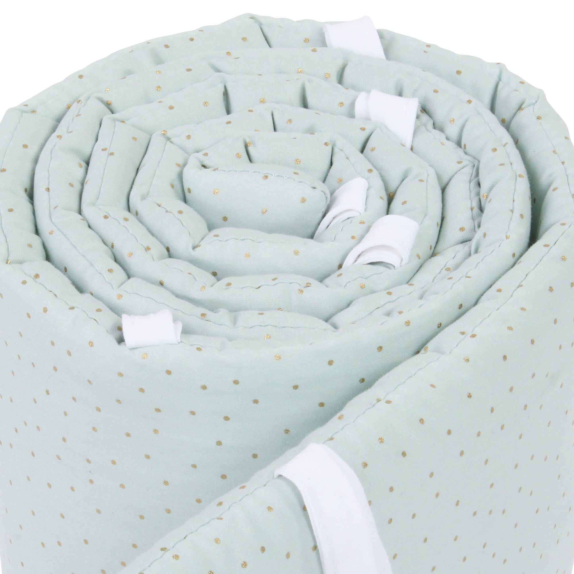 babybay Paracolpi in rete Royal adatto per modello Maxi, molle, comfort e comfort Plus, menta con punti glitter dorati