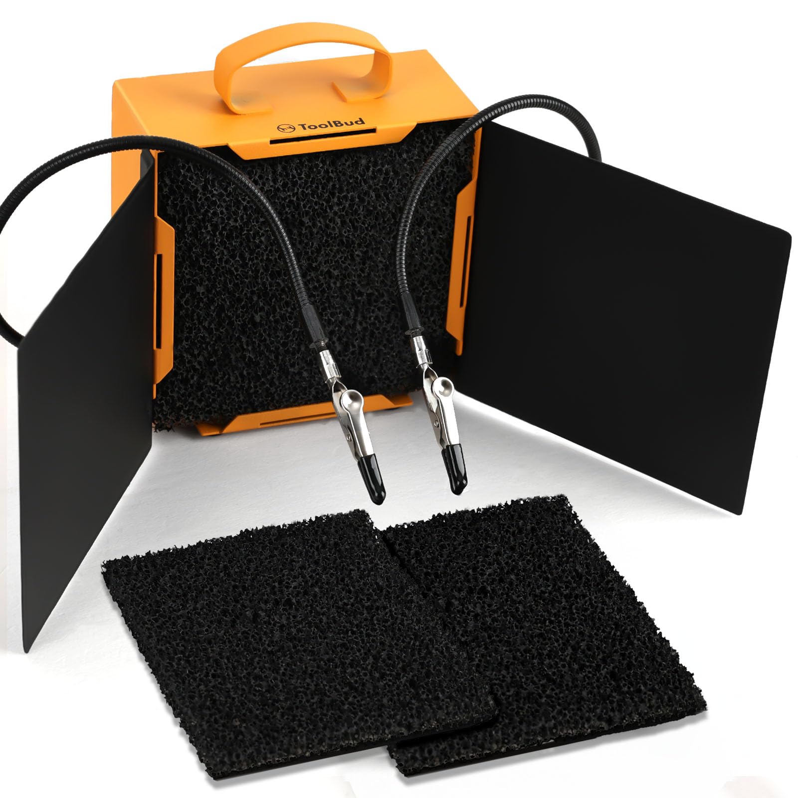 Extractor de humos de soldadura ToolBud mejorado con solapas magnéticas extraíbles | Absorbedor de humo de soldadura portátil de alta eficiencia para soldadura, bricolaje y arte | Diseño compacto para