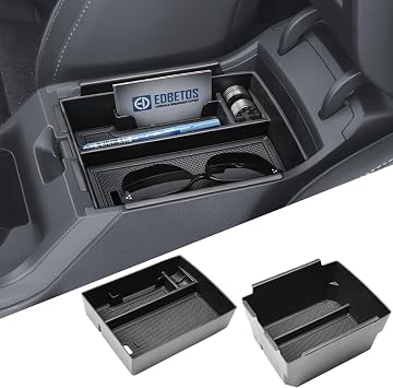 EDBETOS OEM Fit 2026 K4 Dual Layer Center Console Organizer Tray Compatible with 2025 2026 Kia K4 Accessories Armrest Storage Box Double Layer Armrest Insert Tray w/Coin Holder ABS Plastis