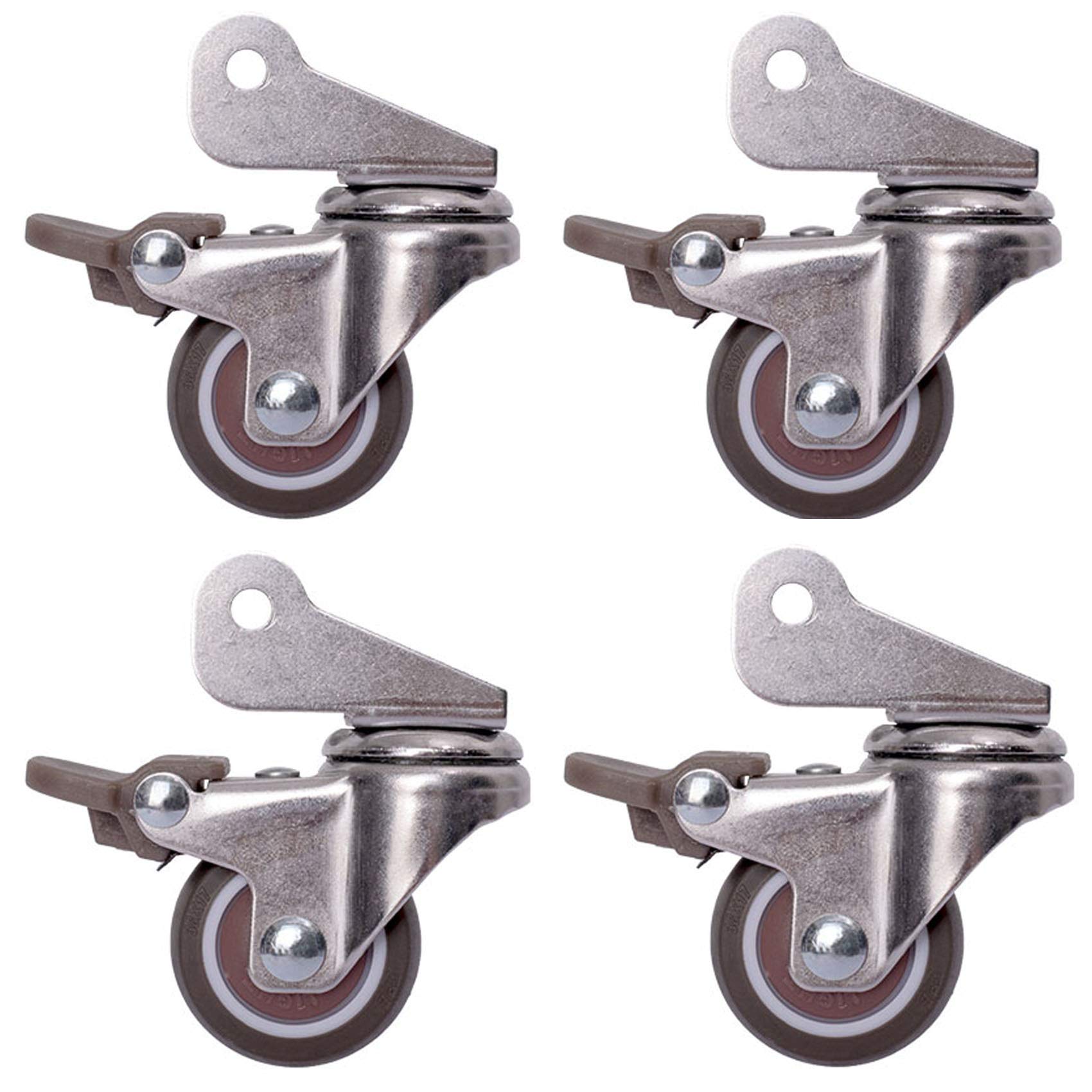 Roulettes pivotantes de 2 pouces roues en caoutchouc souple pour meubles mobiles type P