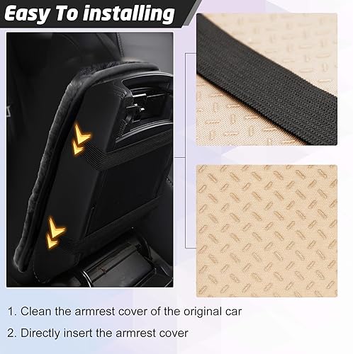 Miniatura 5 de SuperKaKa Cojín universal para reposabrazos de automóvil, funda universal para reposabrazos de consola central, accesorios interiores de automóviles