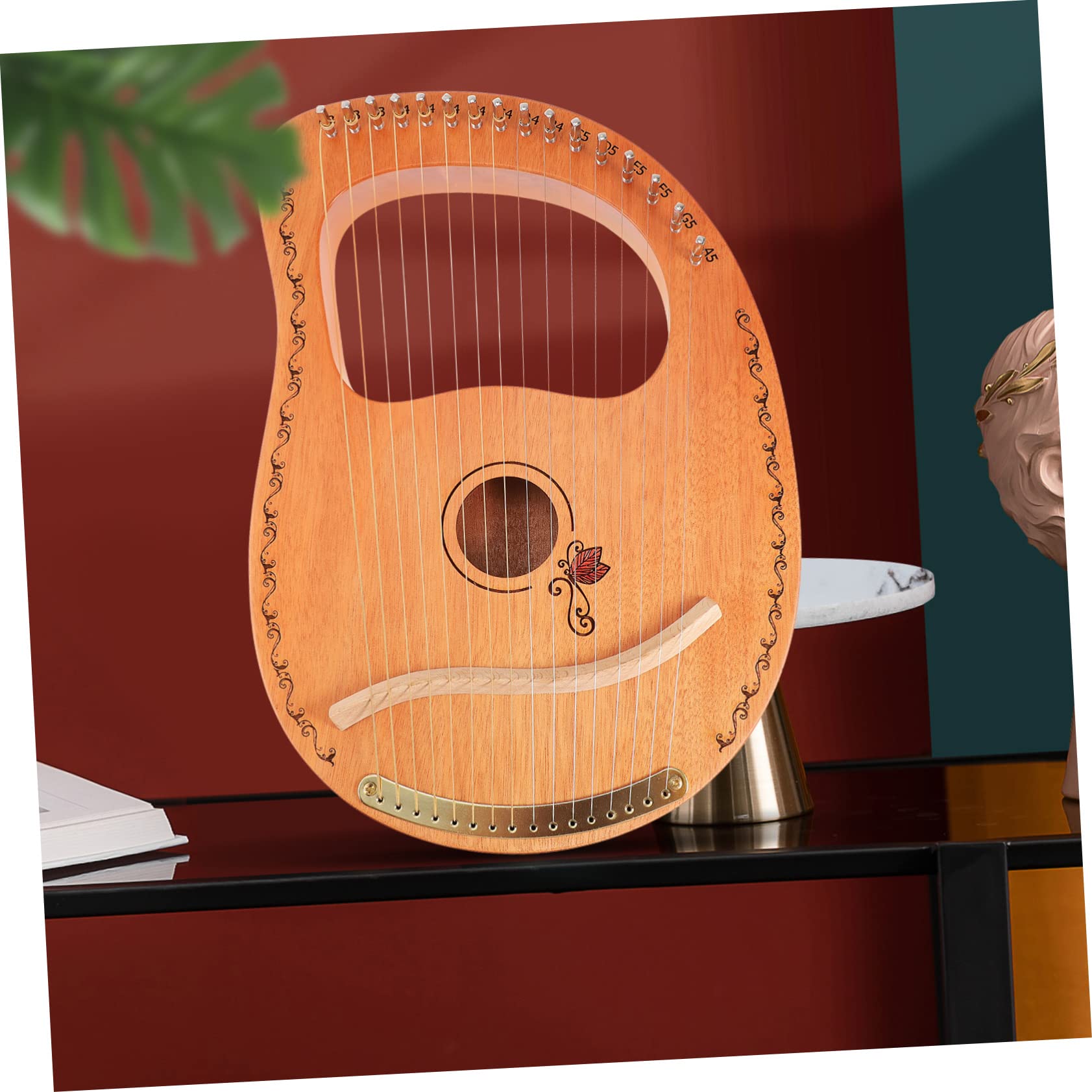SUPVOX Strumento Musicale in Legno e Effetto Sustain Prolungato Portatile Arpa Lira 16 Corde, Design Delicato per Principianti e Musicisti
