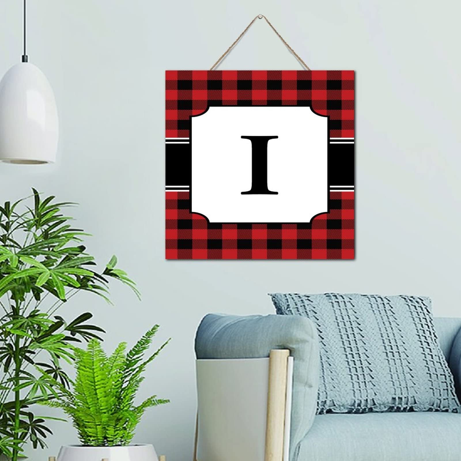 Monogramme de Noël lettre I en bois : le cadeau idéal pour décoration de salon
