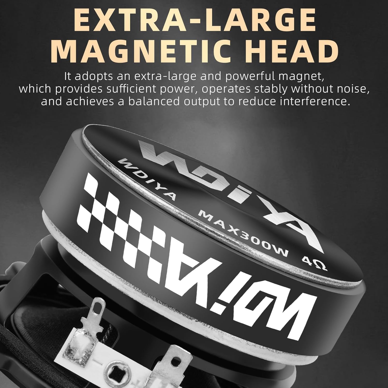 3.5-Inch Car Speaker Wool Fiber Cone+Fiberglass Sound Cap Full Frequency High Fidelity Audio 300W Peak Power 4 Ohms Professional High-End Stereo Surround Sound (2-Speakers)