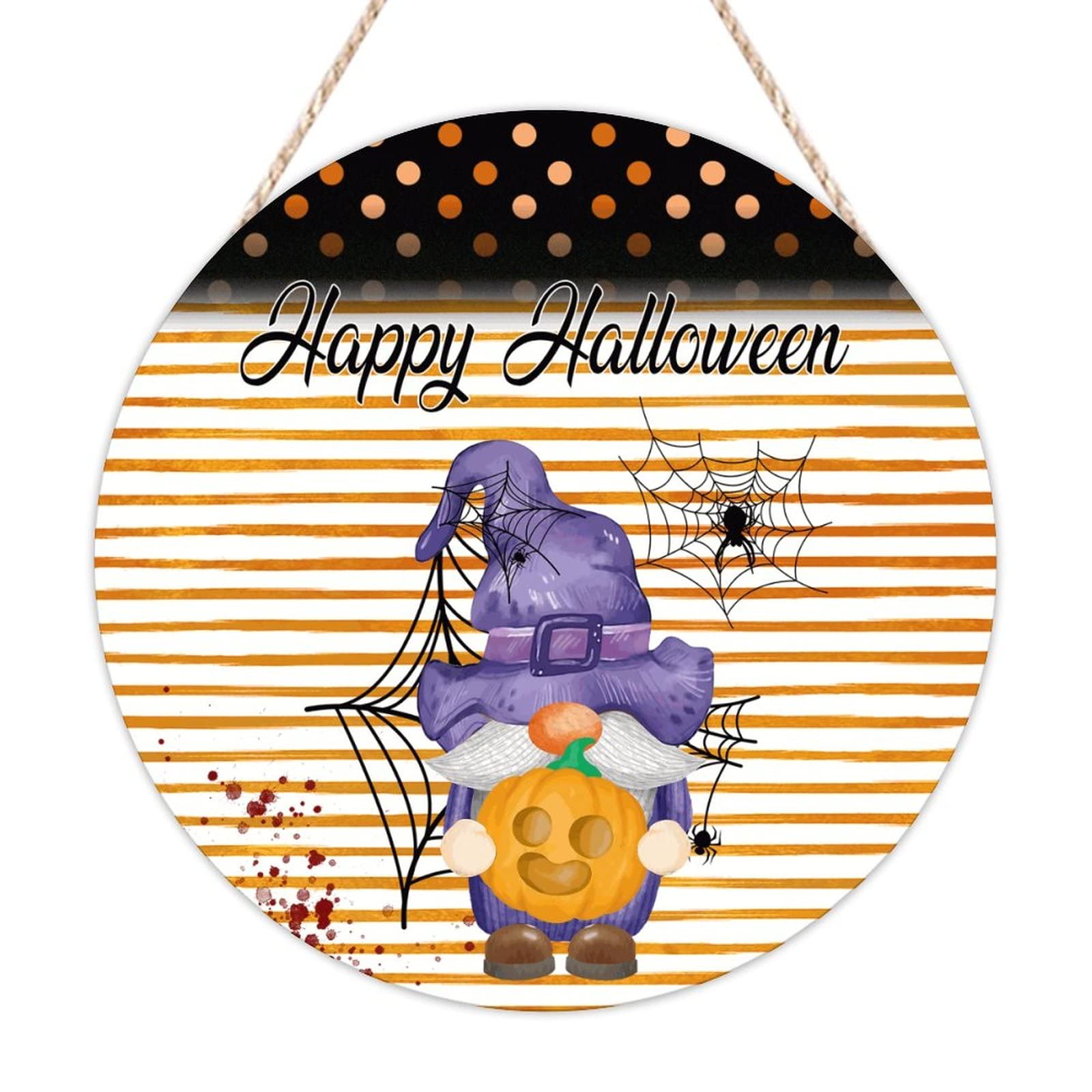 Panneau de bienvenue Happy Halloween, plaque murale en bois pour entrée et porche