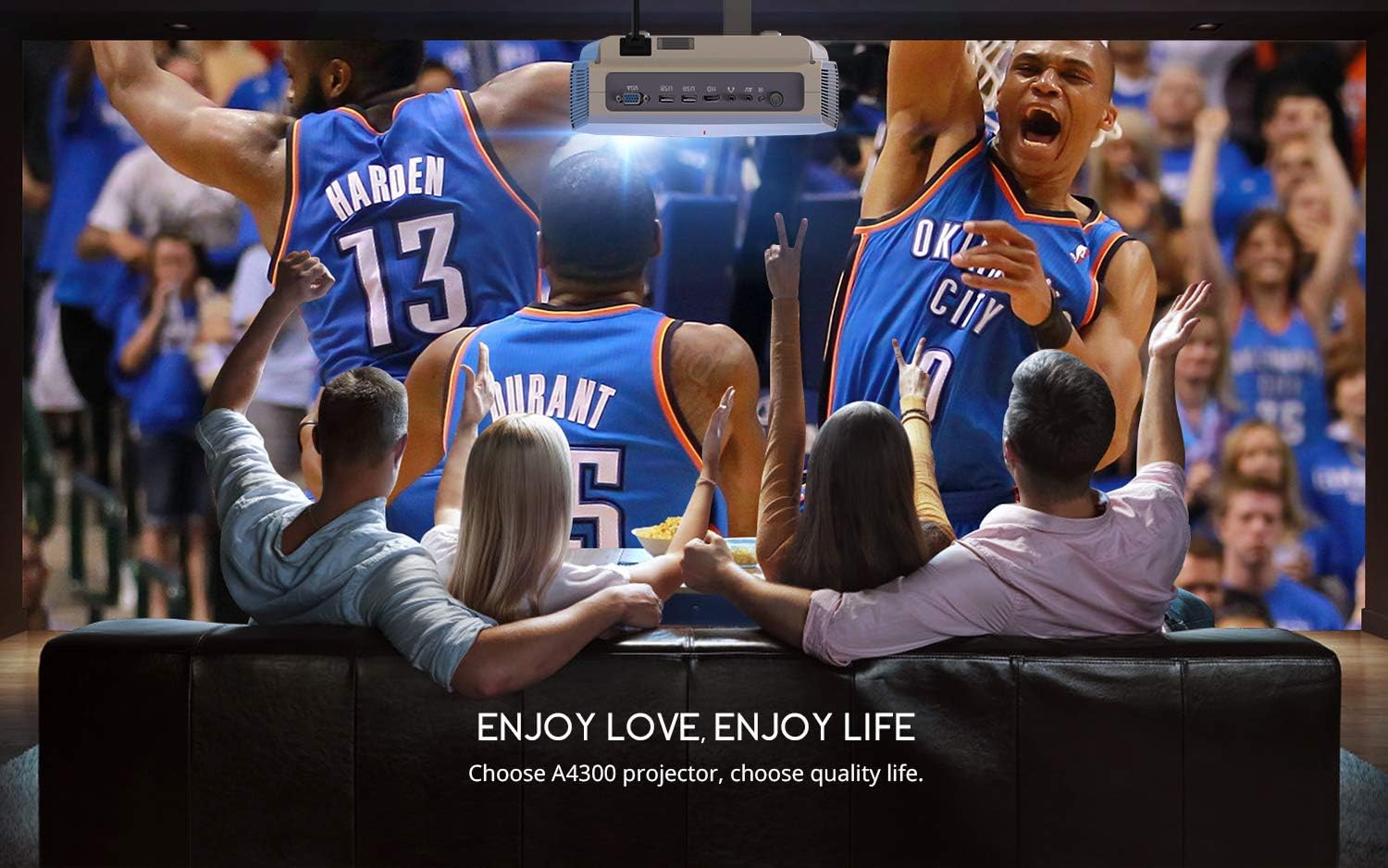 پروژکتور ، پروژکتور COOAU فیلم 4600LM با 200 "...