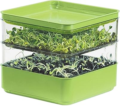 Seed Sprouter Kit, Two Tier Stackable Seedling Starter Tray and Kit
