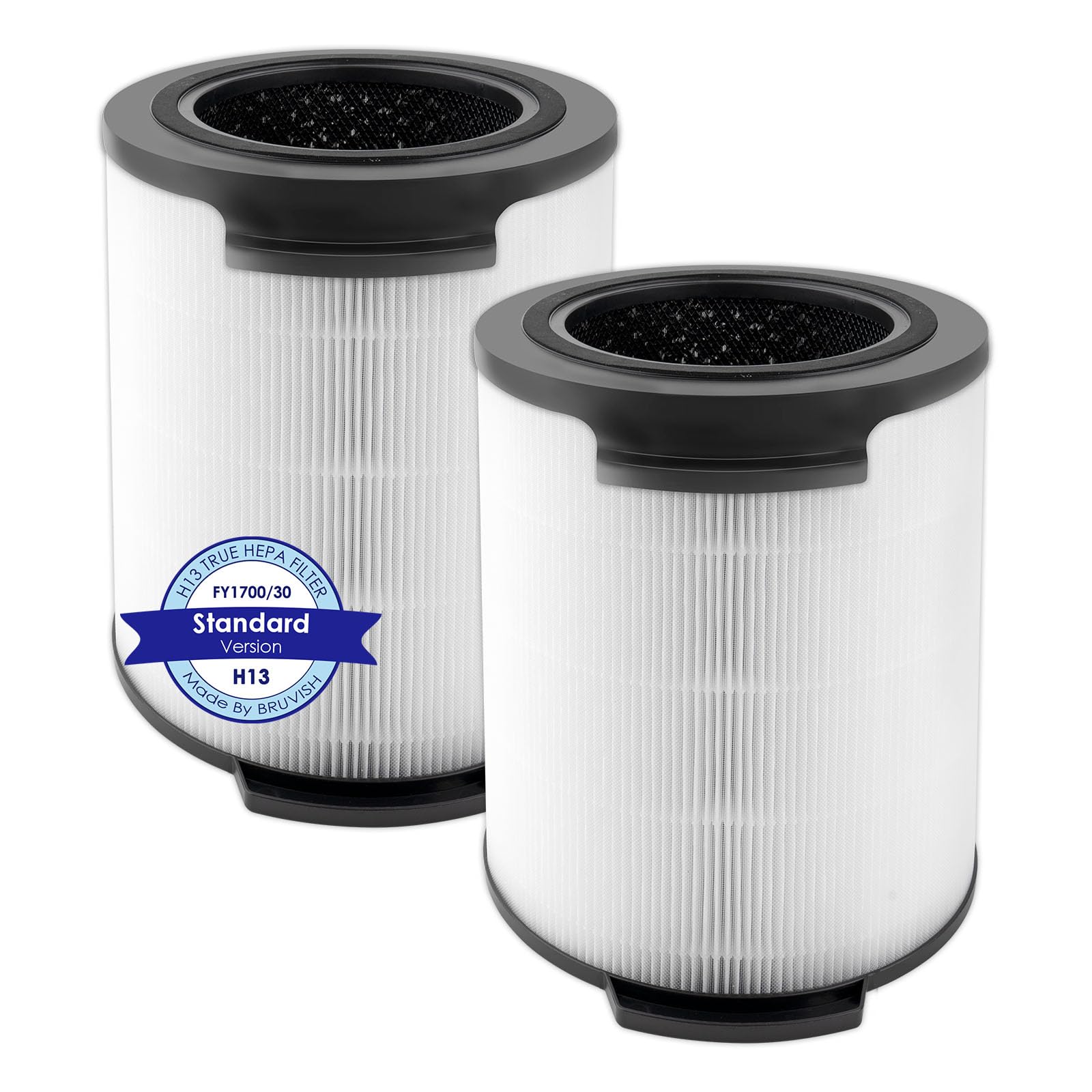 (2 piezas) filtros para purificadores de aire Philips Serie 1000i, AC1711, AC1715, AC1715/70, AC1715/41, filtro HEPA verdadero H13, filtro de carbón activado, filtración de 3 etapas (FY1700/30)
