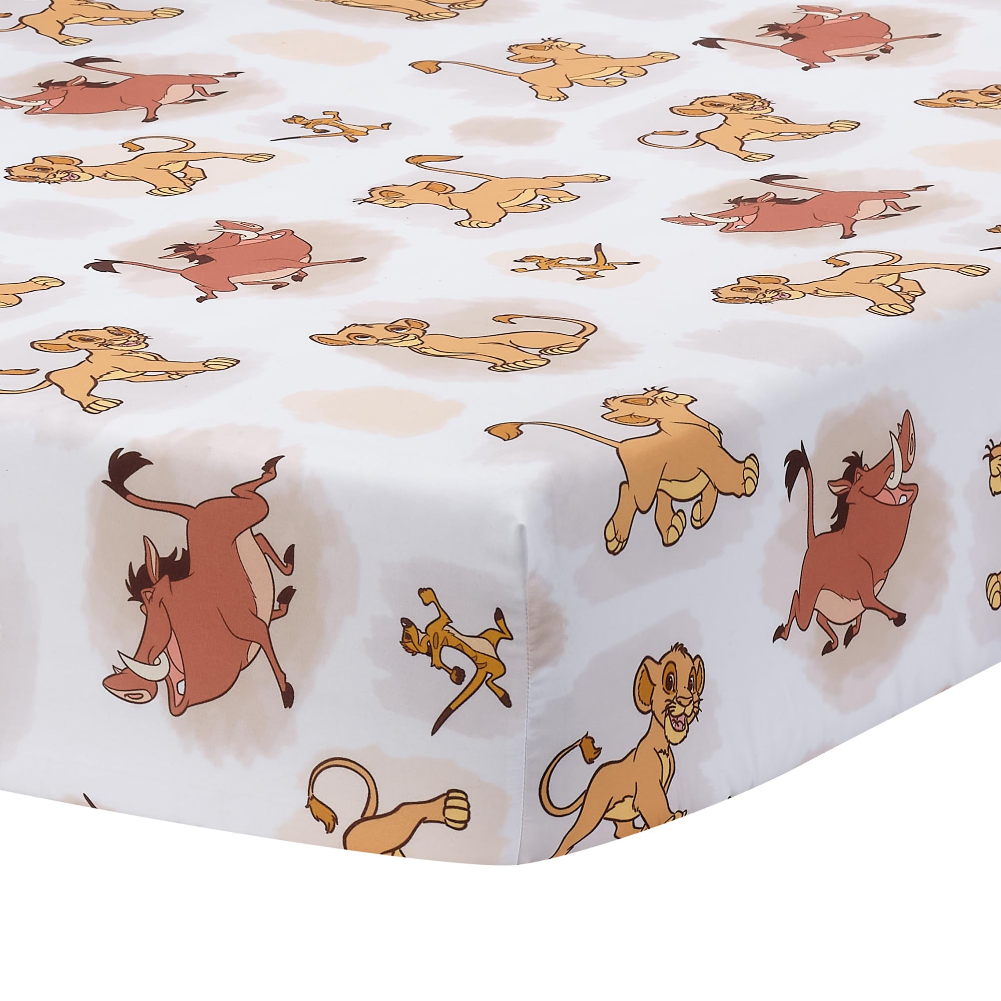Lambs & Ivy Disney Baby Lion King Safari Fitted Crib Sheet - White