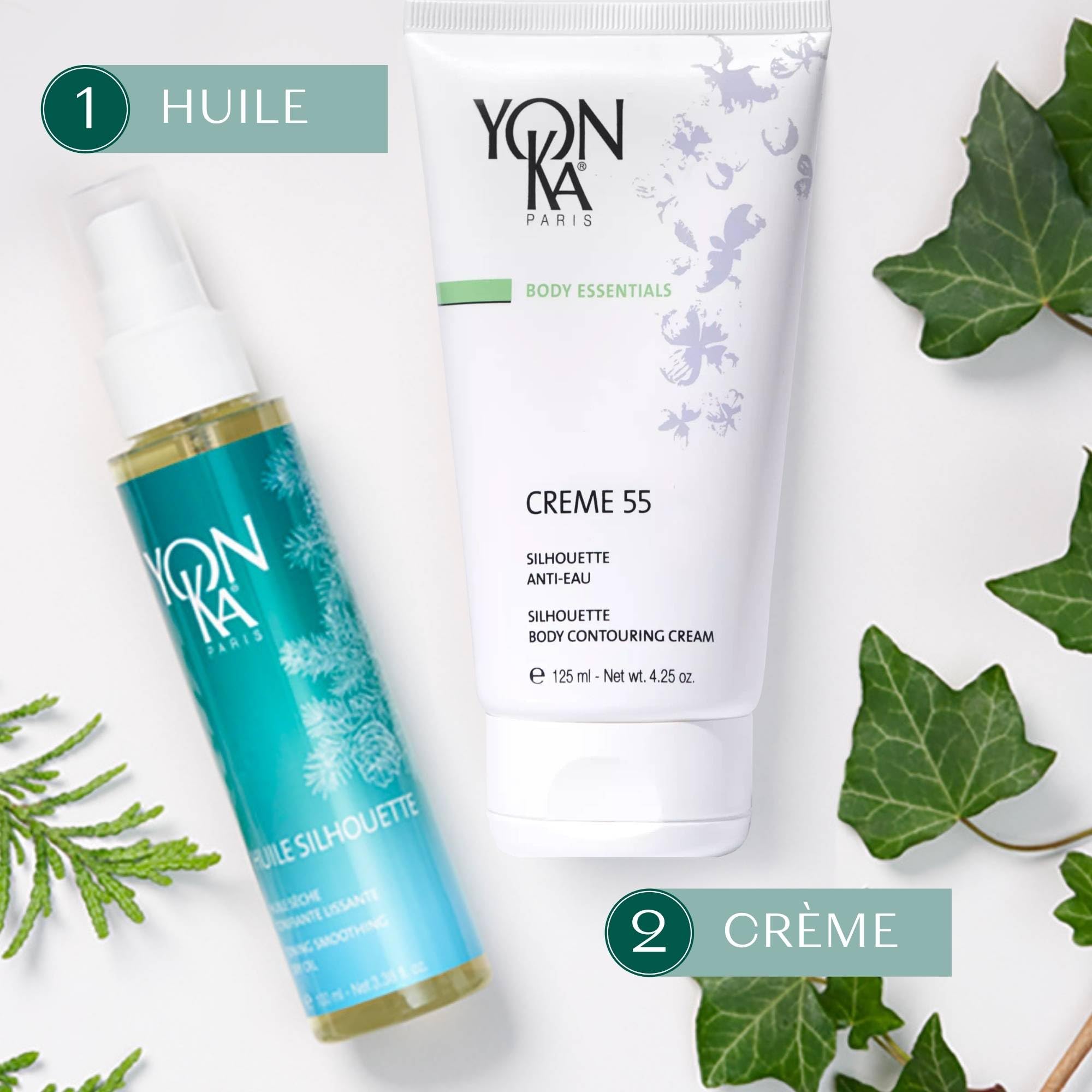 Yon-Ka Crème 55 Crème Affinante Drainante 125ml-Crème Affinante pour la Rétention d'Eau et les Jambes Fatiguées, avec Lierre et Mélange Naturel-Résultats Dermatologiquement Prouvés! Origine Naturelle