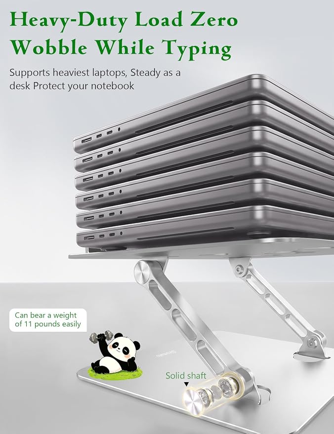 Soporte para portátil ajustable de aluminio con diseño panda miniatura 3
