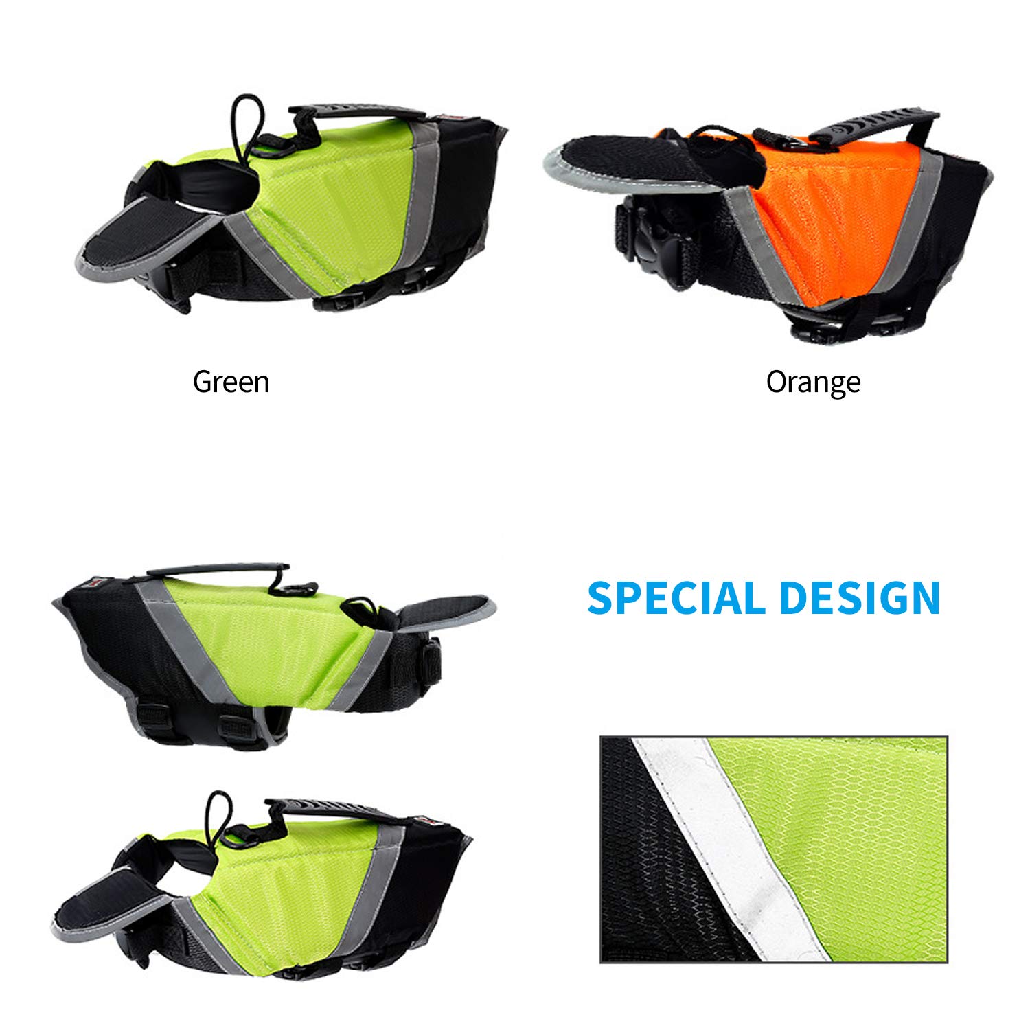 Giubbotto Salvagente Per Cane Con Manico E Strisce Riflettenti - Taglia M Rosa