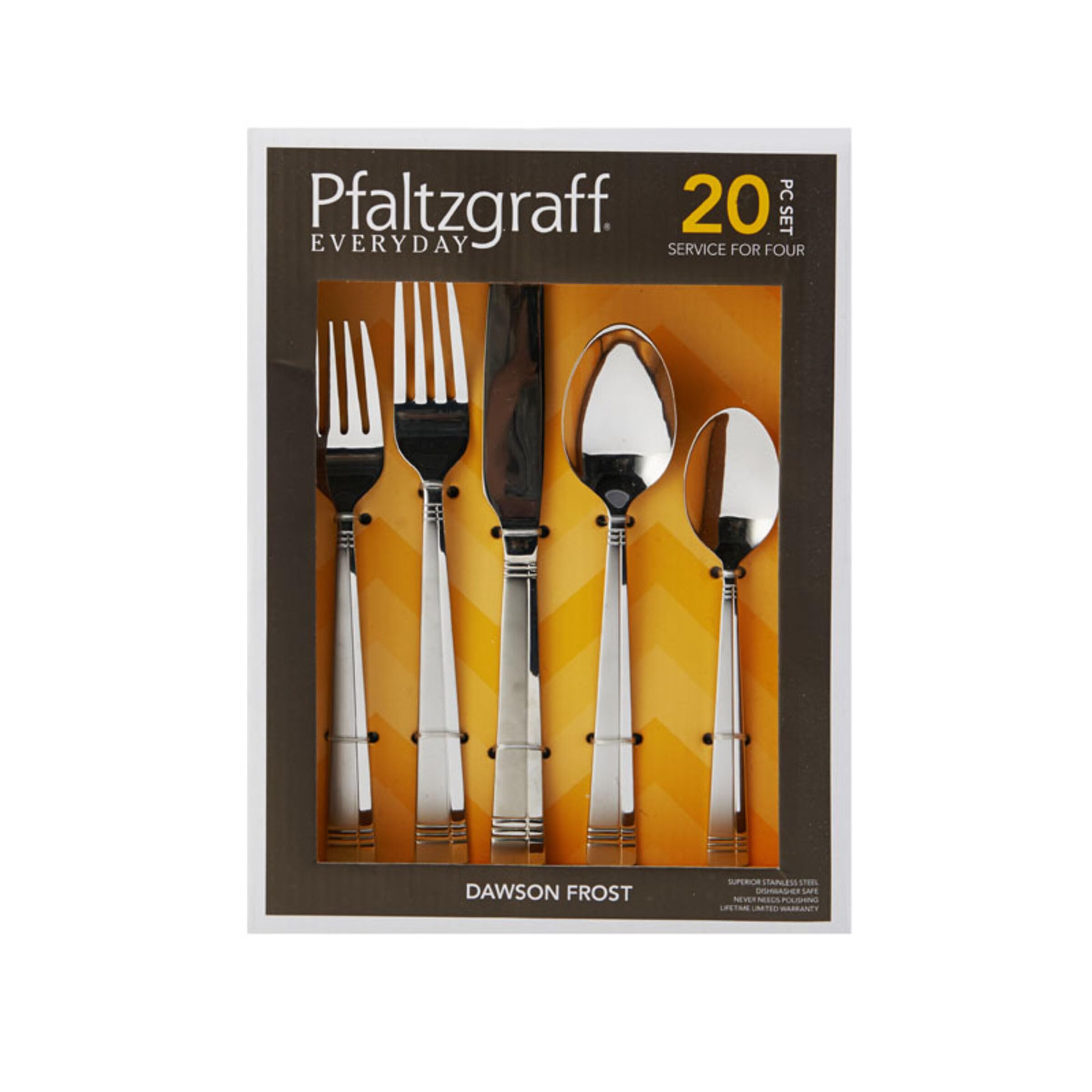 Amazon.com | Pfaltzgraff Dawson Frost 20-Piece Stainless Steel