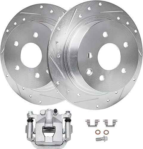 Miniatura 25 de Detroit Axle - Kit de freno delantero para Mazda 3 5 Rotores de freno perforados y ranurados Pastillas de freno de cerámica Reemplazo: Rotores