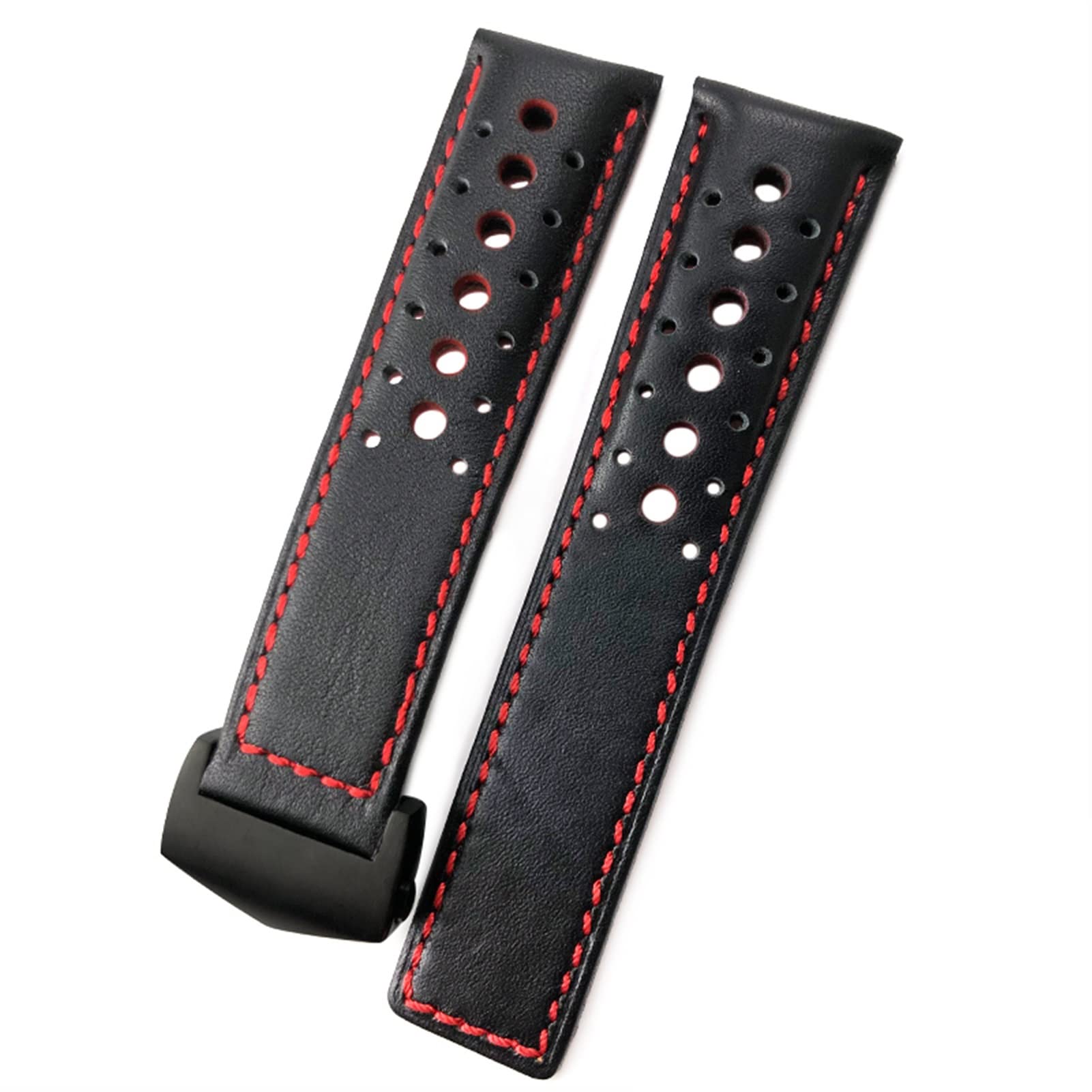 Bracelet TAG Heuer Carrera cuir noir rouge TEYSHA, l'esprit F1 unique