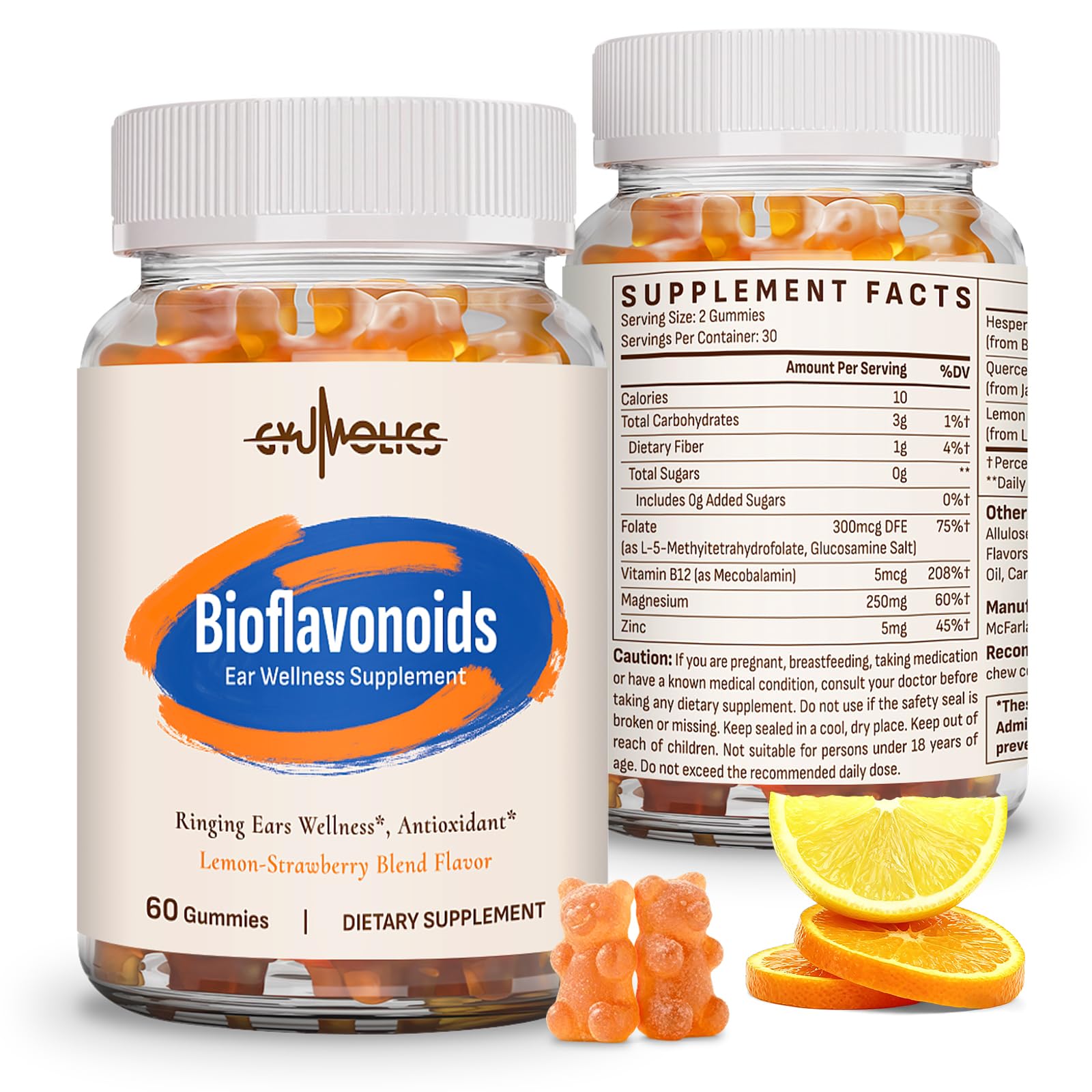 Gyumolics Flavonoid Supplement Gummies 3000mg – Bioflavonoid Complex with Hesperidin, Quercetin, Lemon Bioflavonoids & Vitamin C – 120 Gummies