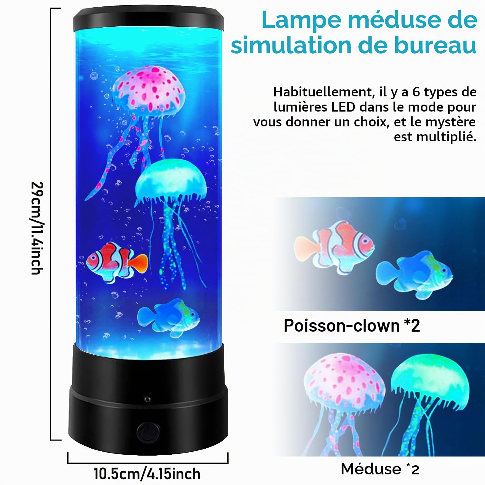 PORFOYO Lampe à lave méduses, ronde, méduses, avec 17 modes de changement de couleur, télécommande, lampe à lave pour lumière d'ambiance, veilleuse, décoration de la maison