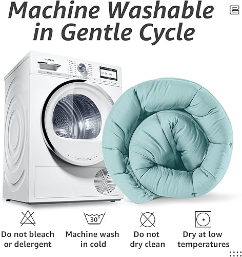 Miniatura 35 de HYLEORY - Edredón para cama tamaño California King, para todas las estaciones, relleno acolchado de plumón de ganso alternativo con pestañas