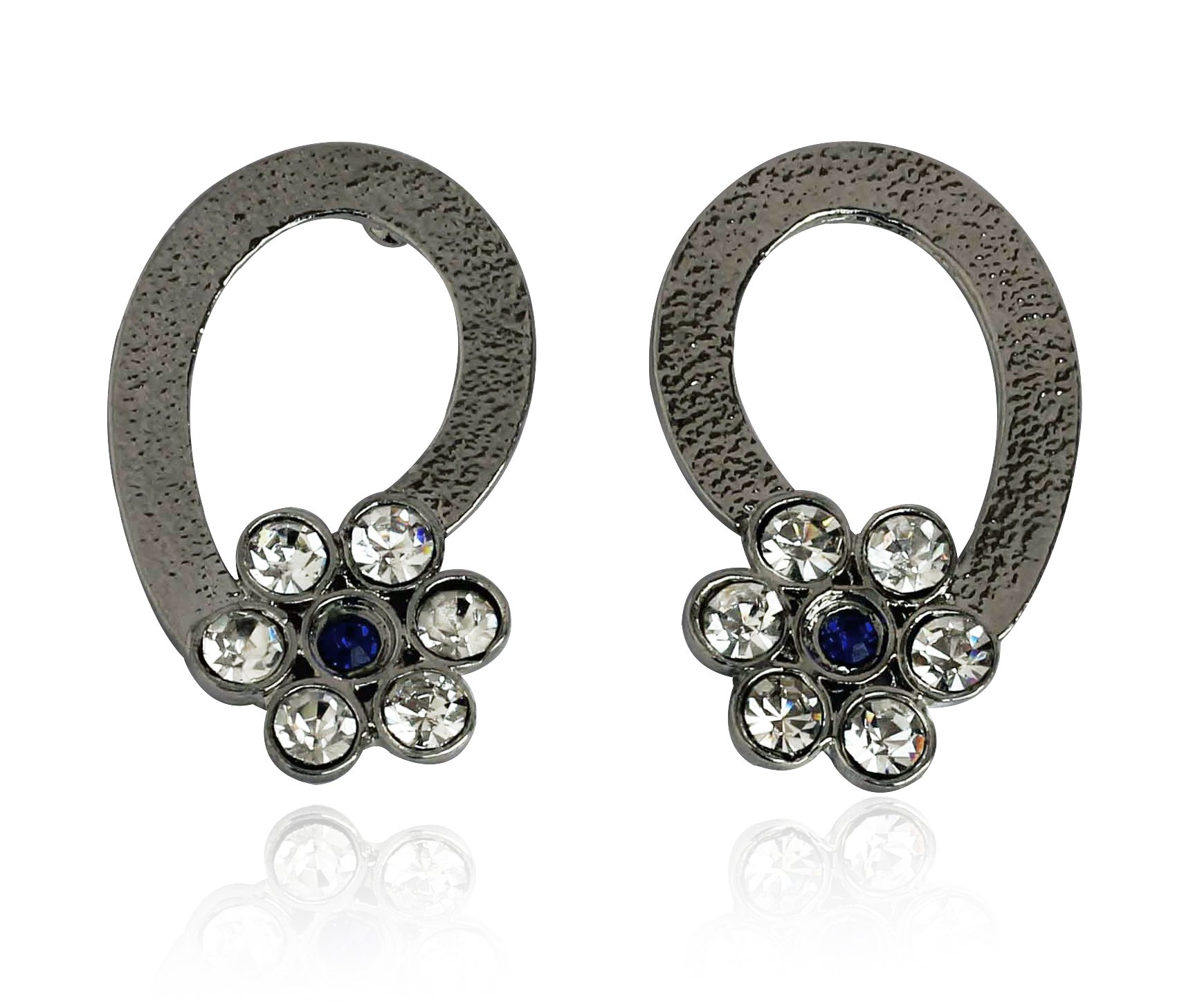 Touchstone Indian Bollywood Artistic large stud designer Earrings jewelry in Gold Silver Tone For Women.