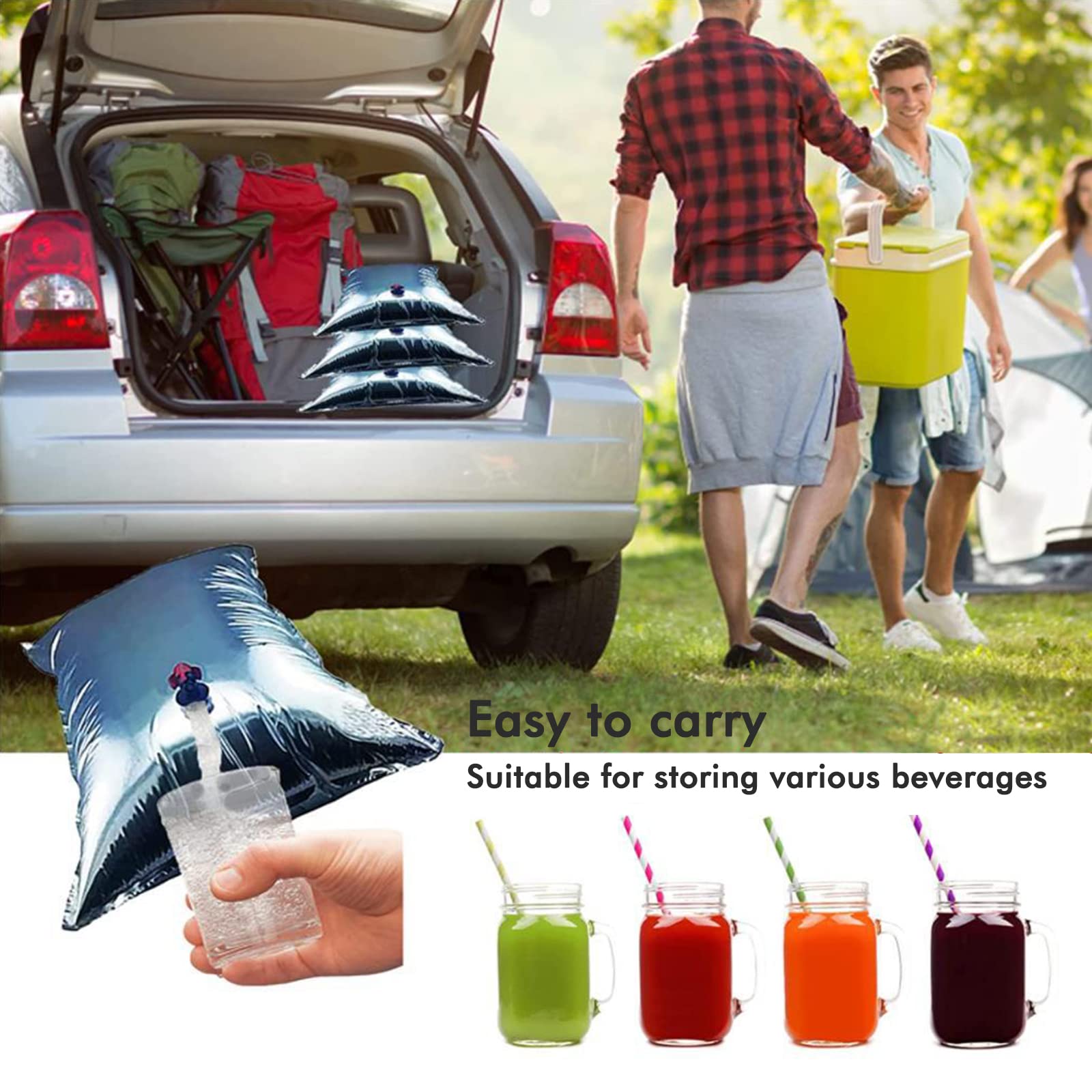 Blanketswarm Confezione da 5 sacchetti di ricambio per borsa da vino, da 3 l, ricaricabile, senza BPA, per picnic, campeggio, escursionismo