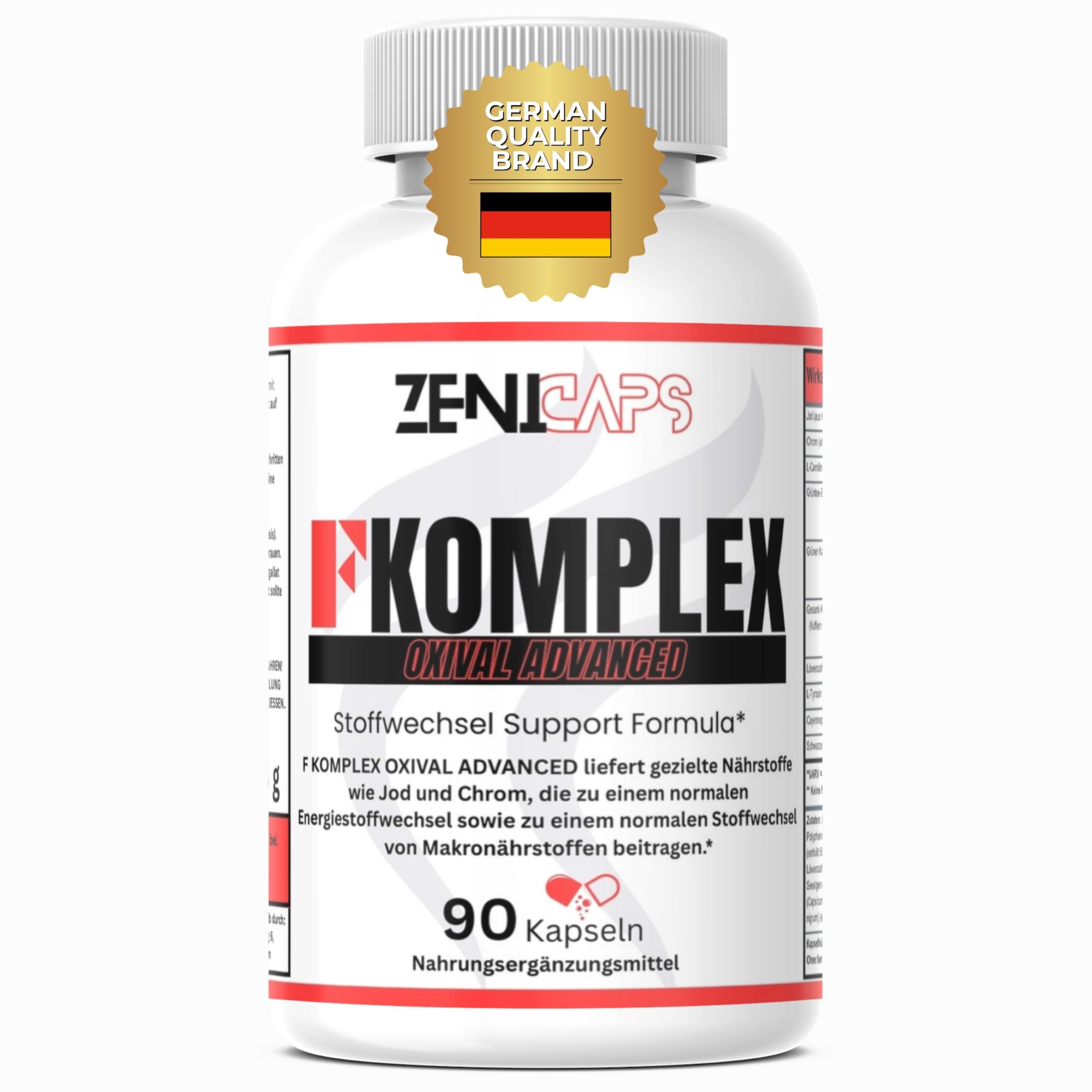 F KOMPLEX OXIVAL ADVANCED Original Kapseln Stoffwechsel FKomplex Support Complex F-Komplex Formula* | Einfache Anwendung | 90 Kapseln (90 Kapseln)