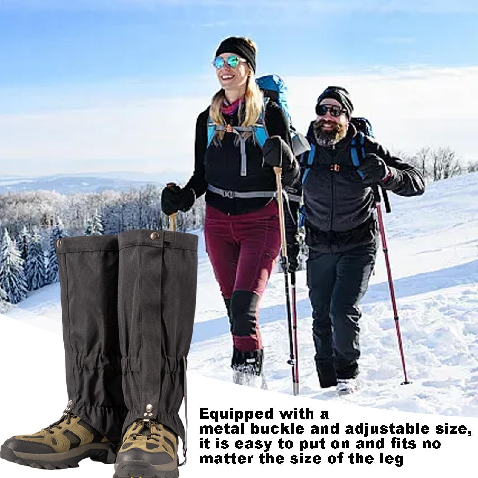 Ghette per scarpe – Ghette regolabili per scarpe da neve, ghette impermeabili per stivali, escursionismo, escursionismo, escursionismo, lavoro