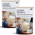 The Clean People Oxygen Brightener Stain Remover | Bleach Alternative, Simple Ingredients, Brightens Dull Whites AND Colors | 79 oz 2 Pack