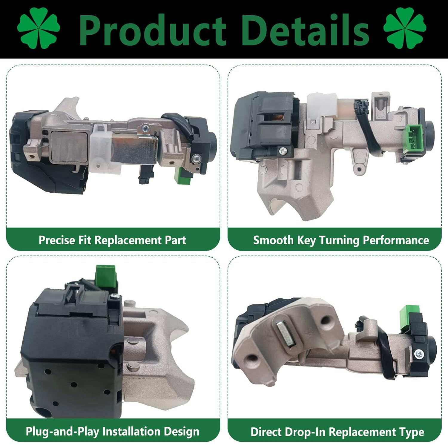 Ignition Switch Lock Cylinder with Chip & 2 Keys for 2003-2005 Honda Civic | Steering Column Lock Assembly Replacement 35100-S5A-A82 35100S5AA82