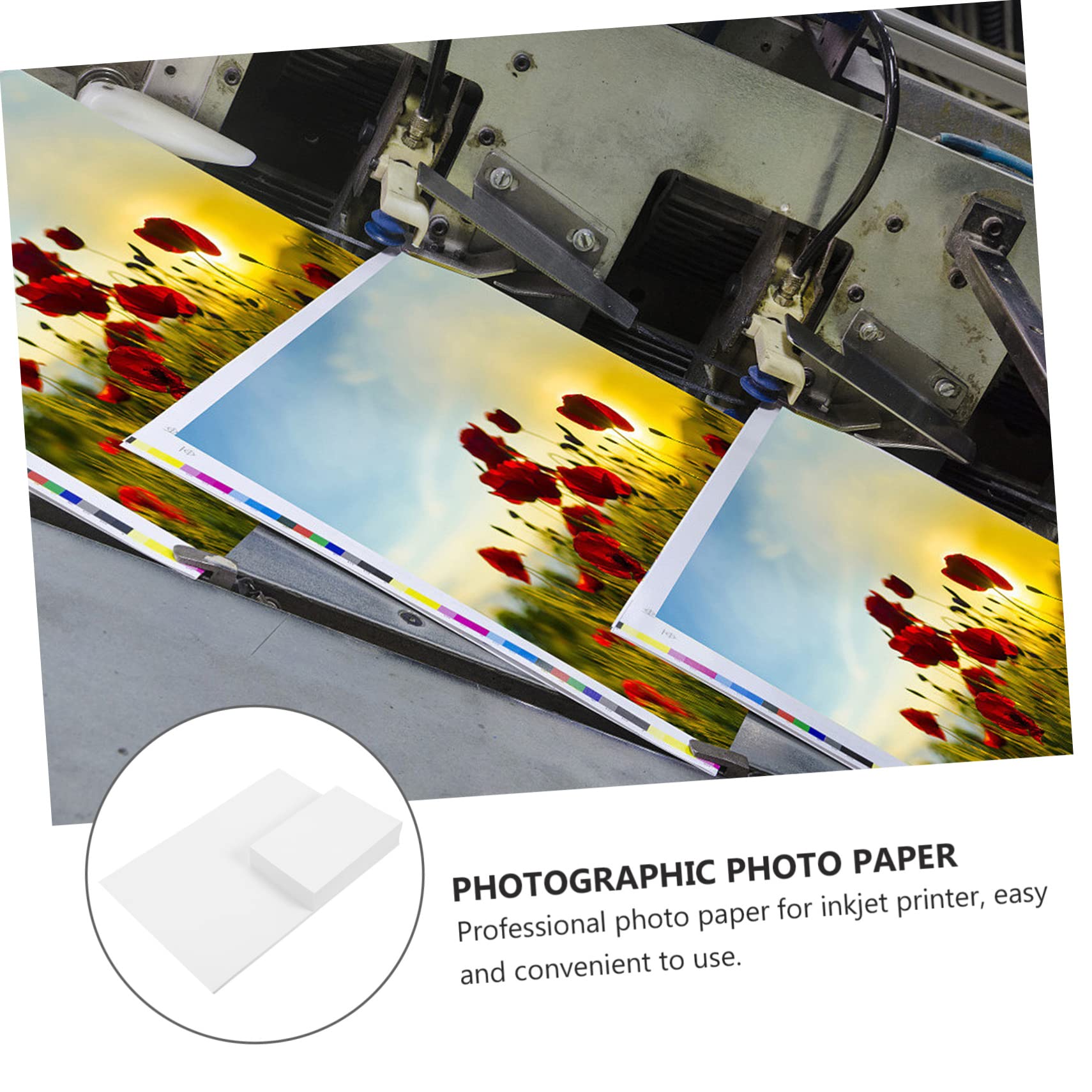 Hochglänzendes Fotopapier 120 Blatt Weiß für Tintenstrahldrucker