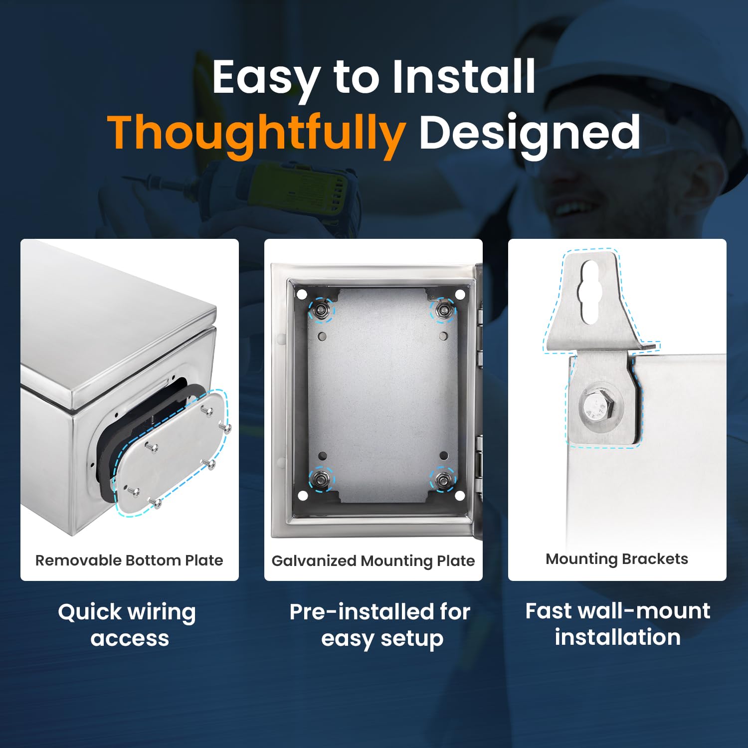 Stainless Steel Electrical Box - Waterproof & Lockable -7