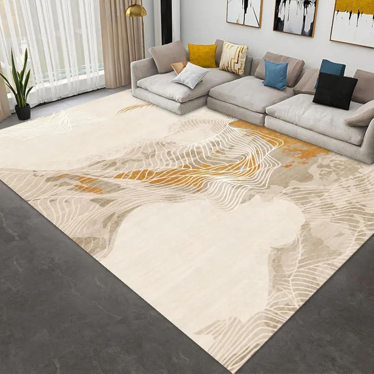 Carpet Living Room Imitation Cashmere Deluxe Carpet Light Luxury Full Shop Bedroom Living Room Mat(400mmx600mm/WHITE)