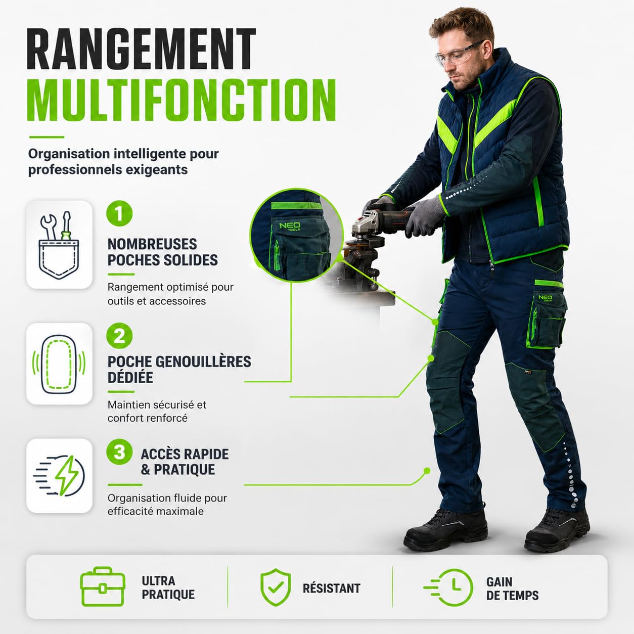 Neo Tools Taille X : - Pantalons - Cargo - Homme