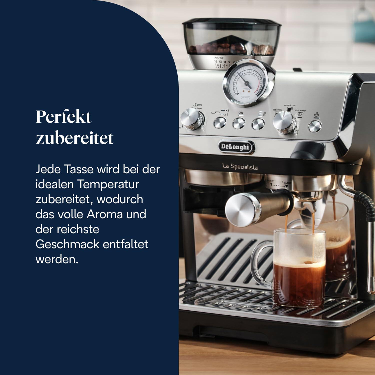 De'Longhi La Specialista Arte EC9155.MB Espressomaschine mit Mahlwerk 15 Bar 1550W Edelstahl/Schwarz inkl. Barista-Kit