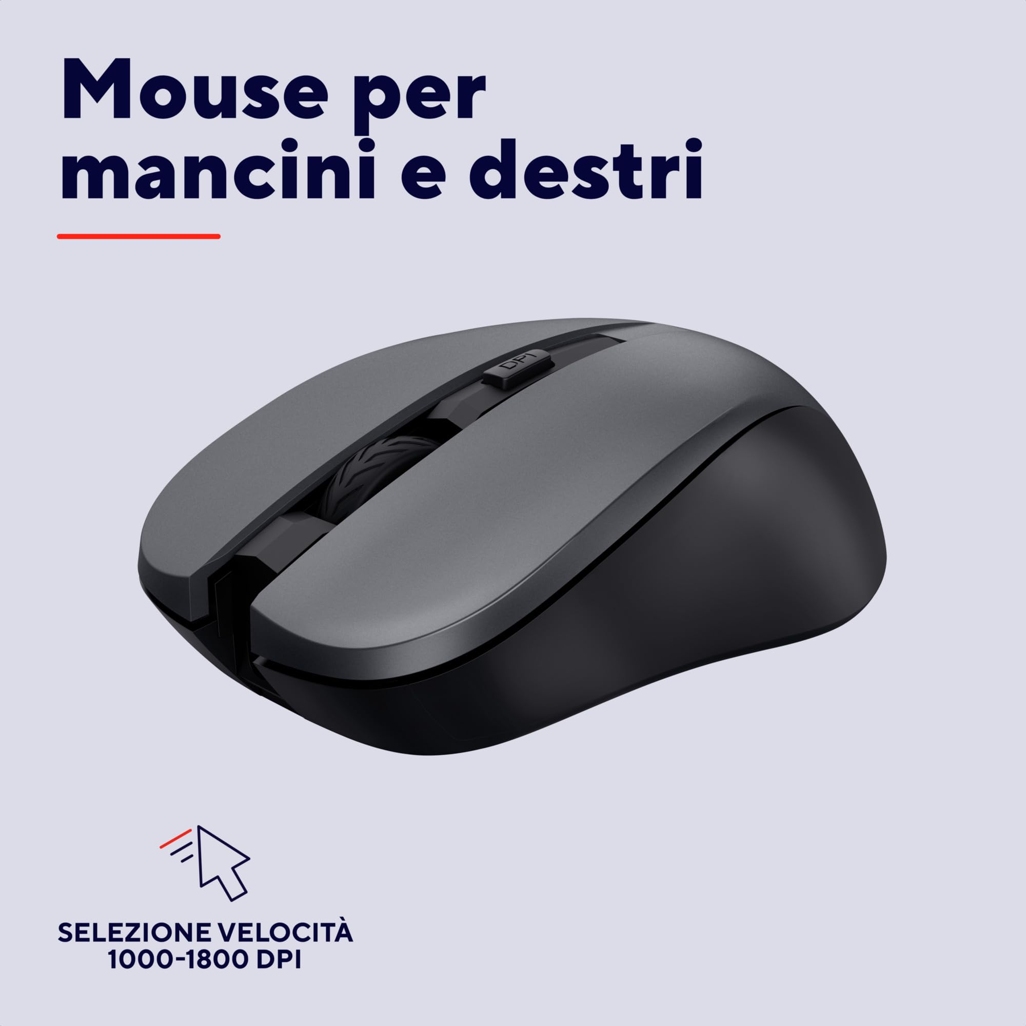 Trust Trezo Tastiera e Mouse Wireless, Layout Italiano QWERTY, Design Sostenibile, Combo Silenzioso e Ergonomico, Durata Batteria 48 Mesi, 2.4 GHz, Ricevitore USB, Resistenza ai Liquidi, PC, Laptop