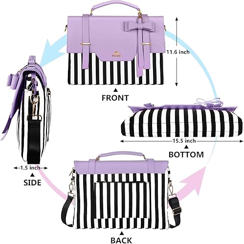Miniatura 5 de MATEIN Bolsa de mano para laptop para mujer, 15.6 pulgadas, bonita funda para computadora con bolsillo RFID para enfermeras profesoras, bolso de