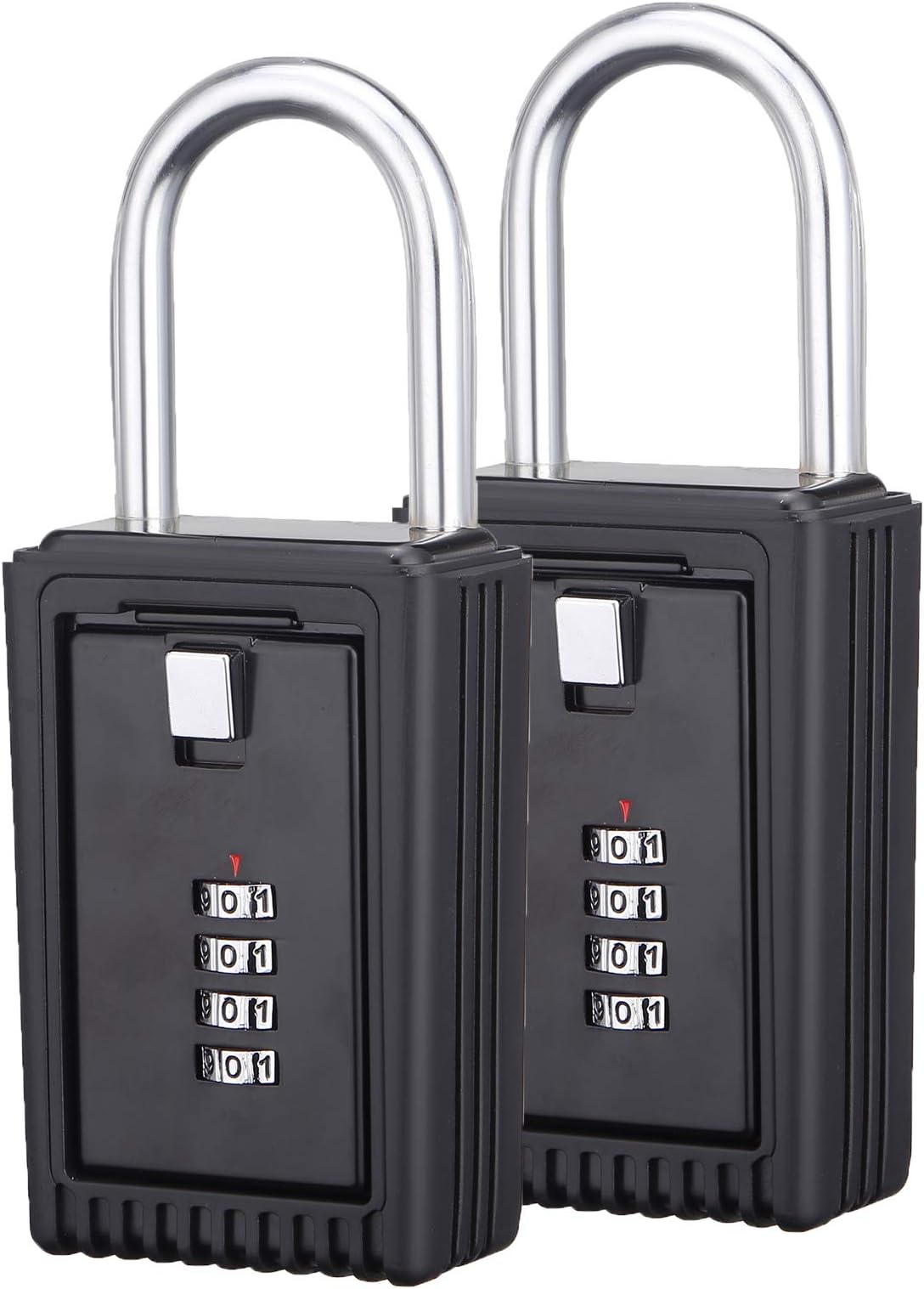 Realtor Combination Lock, 4 Digit Comination Padlock, Real Estate Key Lock Box, Set-Your-Own Combination, Removable Storage Lock [Pack of 2, Black]