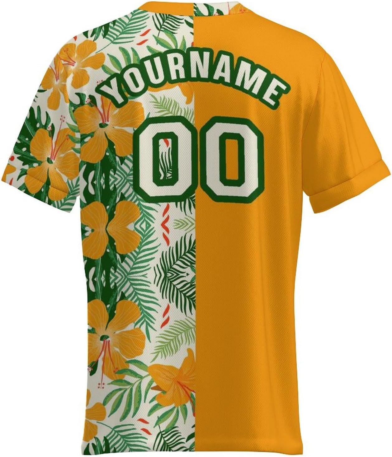 Custom Hawaiian Beach Shirt with Name Number Logo Personalized Sport Player Tropical Beach Shirt Design Your Own Tee